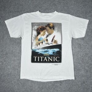 Vintage 1998 Titanic Movie Promo T Shirt Youth Large 14-16 White Tultex Graphic‎